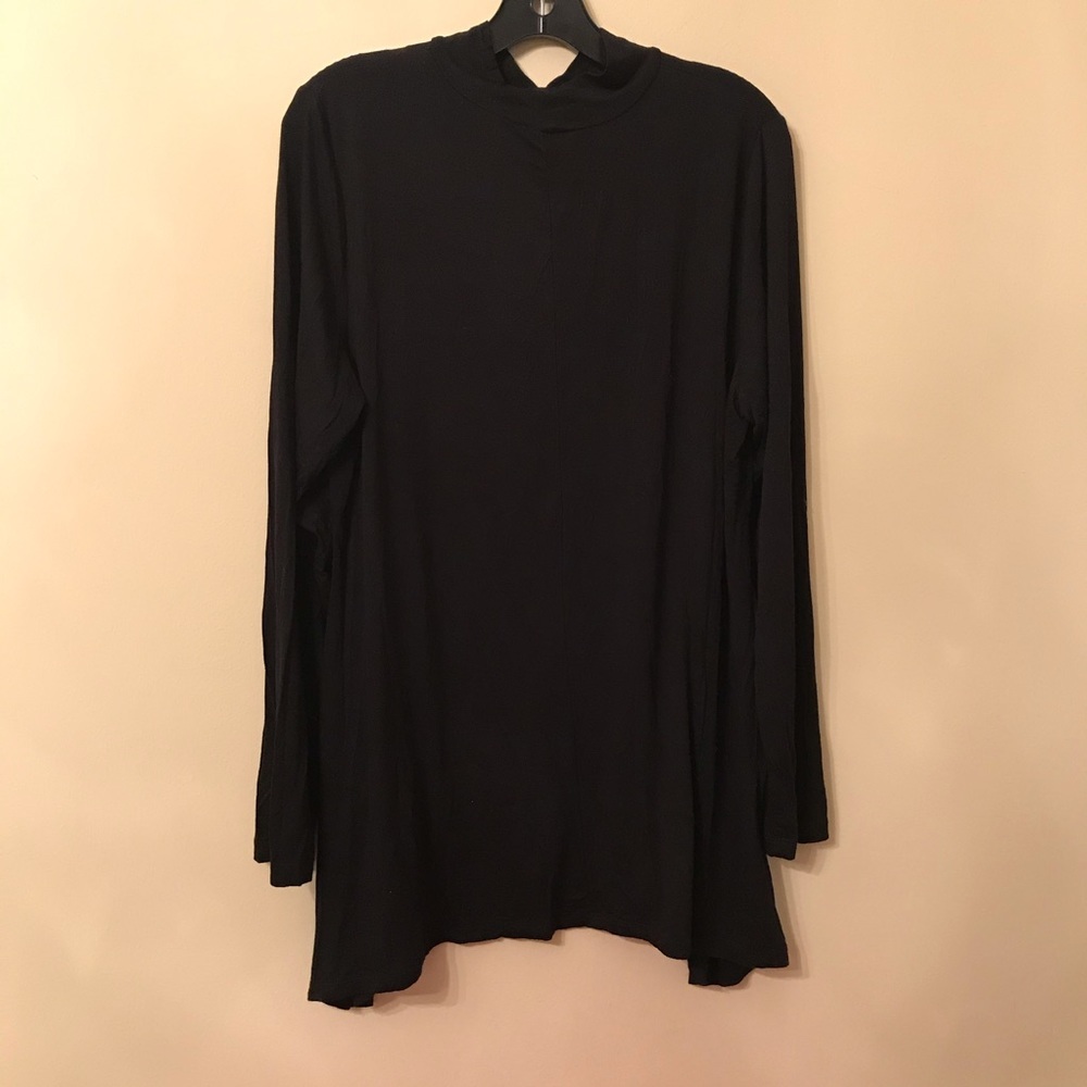 Logo Layers Black Mock Neck Top
